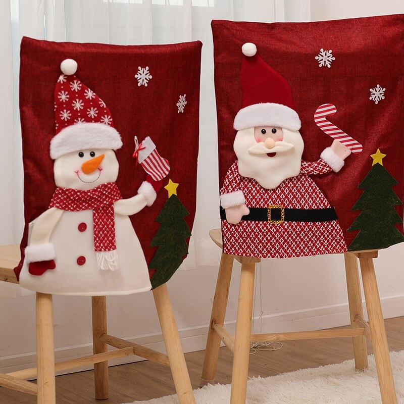 Karácsonyi étkező székhuzat Spandex elasztikus székhuzat tok Stretch székhuzatok Party Hotel bankett házhoz