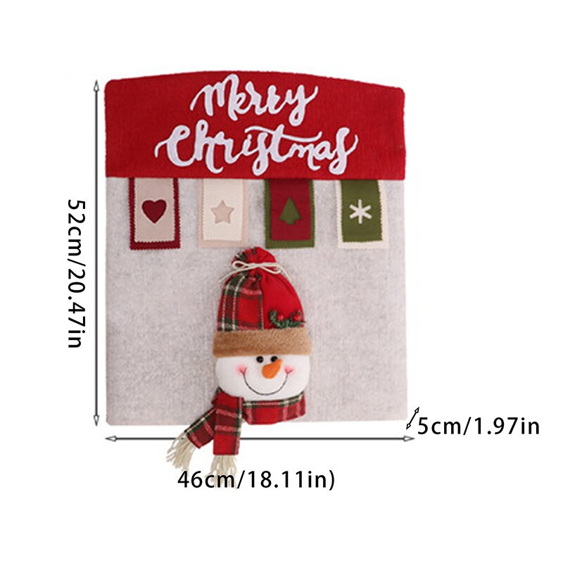 52x46cm Božićna navlaka za stolicu za kućni stol Dekoracija naslona stolice za večeru Snjegović Djed Božićnjak Šešir Navidad