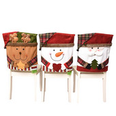 2022 Božićni naslon za stolice Elastična rastezljiva navlaka Djed Mraz Dekoracija za blagdanske zabave Navlake za blagovaonske kuhinjske stolice Božićni ukrasi