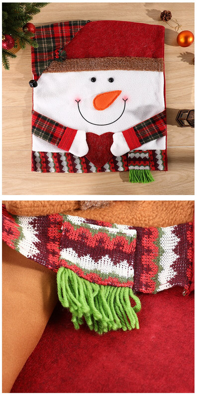 2022 Božićni naslon za stolice Elastična rastezljiva navlaka Djed Mraz Dekoracija za blagdanske zabave Navlake za blagovaonske kuhinjske stolice Božićni ukrasi