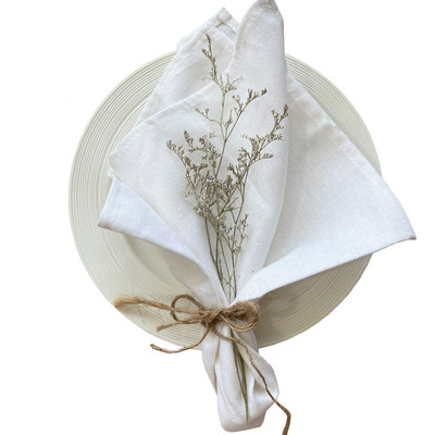 C003A Nagyker mosható 4db/csomag esküvői 42cm*42cm poros rózsaszín zöld 100% vászon asztali szalvéta