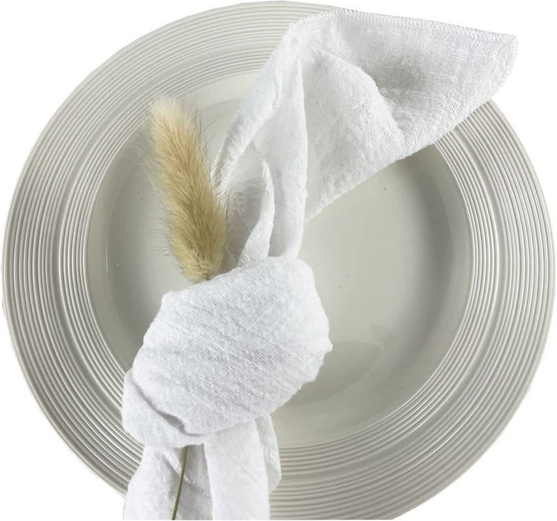 C004A Veľkoobchodné umývateľné 6 ks/balenie 42 cm * 42 cm zaprášená ružová zelená terakotová 100 % bavlnené obrúsky na svadbu dekoratívne