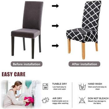 Καλύμματα καρέκλας για καρέκλες τραπεζαρίας 6 Pack, XL Καλύμματα καρέκλας Ψηλή πλάτη Κάλυμμα καρέκλας τραπεζαρίας Stretch Πλενόμενα καλύμματα καρέκλας