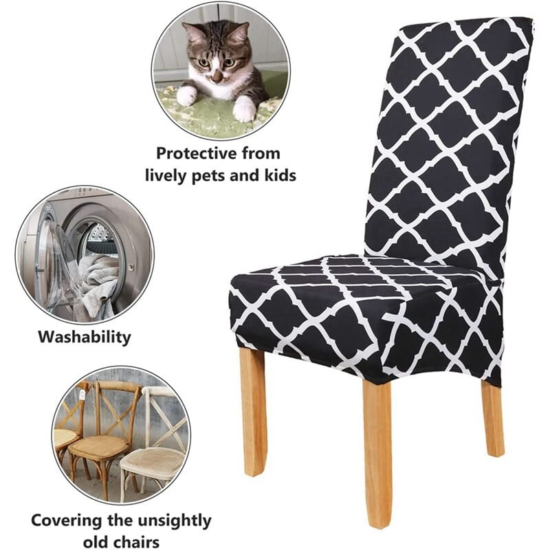 Καλύμματα καρέκλας για καρέκλες τραπεζαρίας 6 Pack, XL Καλύμματα καρέκλας Ψηλή πλάτη Κάλυμμα καρέκλας τραπεζαρίας Stretch Πλενόμενα καλύμματα καρέκλας