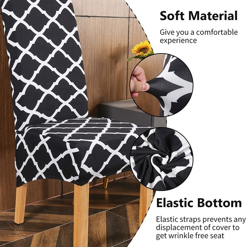 Navlake za blagovaonske stolice 6 pakiranja, XL navlake za stolice s visokim naslonom Navlake za blagovaonske stolice Rastezljive perive navlake za stolice