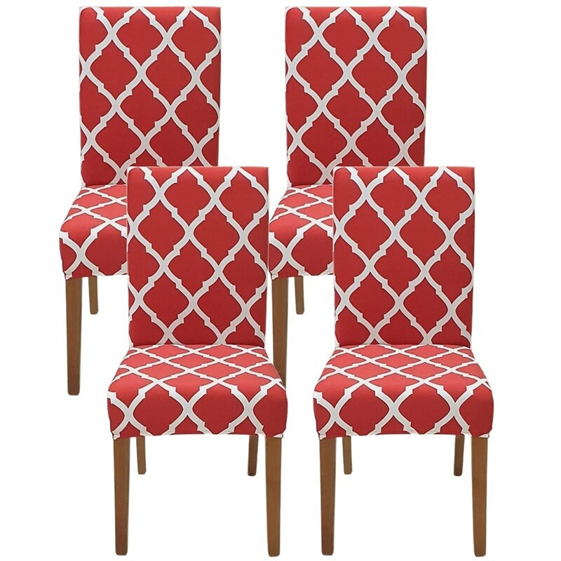 Poťahy na stoličky do jedálne, sada 4 ks, elastický poťah na jedálenské stoličky, poťah na kuchynské stoličky do domácnosti alebo na párty