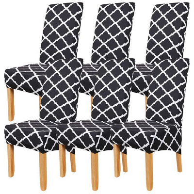Székhuzatok étkezőszékekhez 6 csomag, XL Székhuzatok Magas támlájú étkezőszékhuzatok Stretch mosható székhuzatok