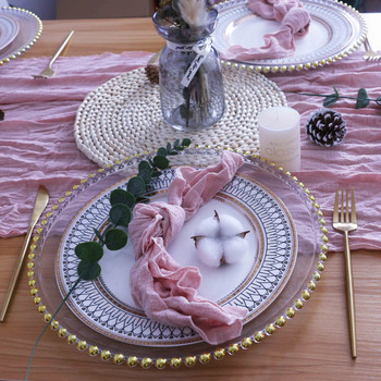 NP013G миещи се 10 бр./лот сватбени бледо розови светло розови зелени слонова кост 100% памучен тензух марля салфетка за маса