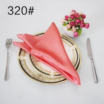 NP003A en-gros 10 buc/lot personalizat nunta 40cm * 40cm roșu visiniu verde alb fildeș albastru galben violet șervețel de masă din satin