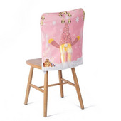 H55E karácsonyi flitterek, arc nélküli gnóm székhuzatok, LED-es világító, rózsaszín rajzfilmes szék háttámla vacsoraparti dekorációhoz