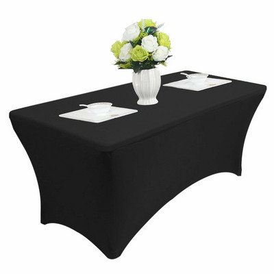1 db elasztikus esküvői étkező dekor téglalap alakú spandex terítő sztreccs asztaltakaró elegáns buli 4\6 láb