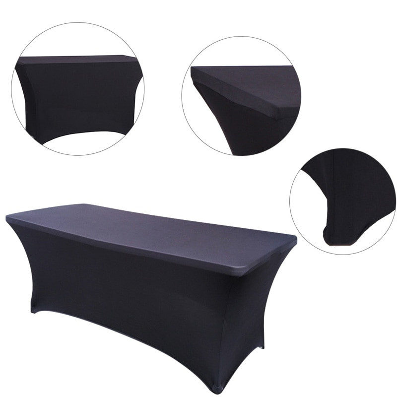 1 ks elastický obrus na svadobnú stolovú dekoráciu, obdĺžnikový spandex, strečový obrus, elegantný párty, 1,2 m