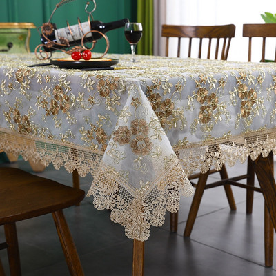 Luxus terítő csipke hímzés asztalterítő otthoni esküvői bankett party asztalterítők bútorhuzat otthoni terítő