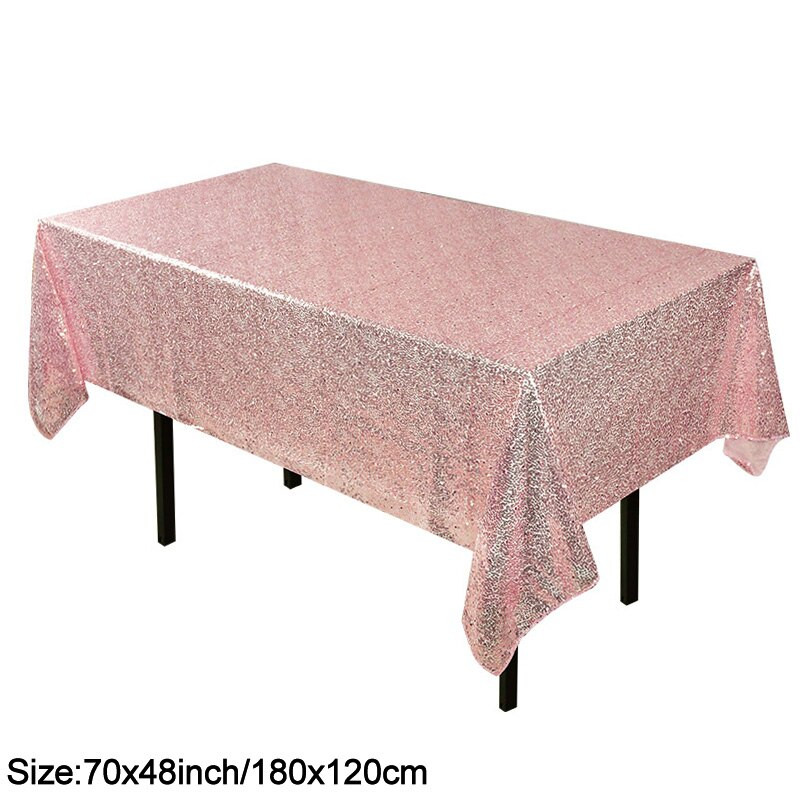 180x120cm obdĺžnikový obrus na stôl s trblietkami, flitrovaný obrus, ružovo-zlatý obrus na svadbu, narodeninovú oslavu, domácu dekoráciu