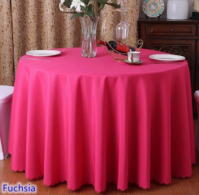 24 színű esküvői asztalterítő poliészter asztalterítő asztalnemű Szállodai bankett kerekasztalok dekoráció nagykereskedés