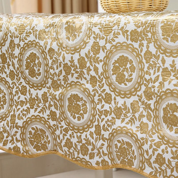 Златна мушама върху маса Правоъгълна покривка за бюро Рамадан Покривка за маса Водоустойчиви петна Покривки за кухненска камина Непроницаеми
