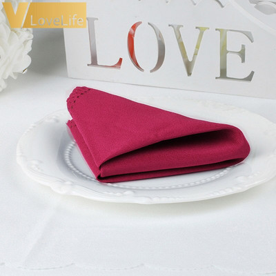 10db 30x30cm poliészter asztali szalvéták sokféle színben Éttermi vacsora Esküvői bankett dekorációs kellékek és parti dekoráció