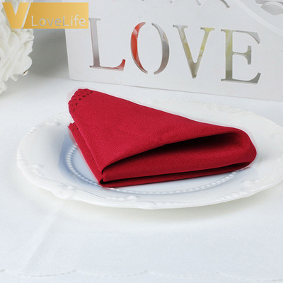 10db 30x30cm poliészter asztali szalvéták sokféle színben Éttermi vacsora Esküvői bankett dekorációs kellékek és parti dekoráció