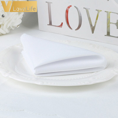 10db 30x30cm poliészter asztali szalvéták sokféle színben Éttermi vacsora Esküvői bankett dekorációs kellékek és parti dekoráció