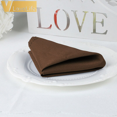 10db 30x30cm poliészter asztali szalvéták sokféle színben Éttermi vacsora Esküvői bankett dekorációs kellékek és parti dekoráció