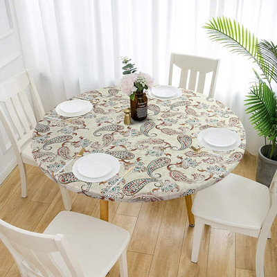 Apvali, elastinga spausdinimo staltiesė Easy Clean Staltiesė Namų Virtuvė Svetainė Neperšlampama ir alyvai atspari staltiesė
