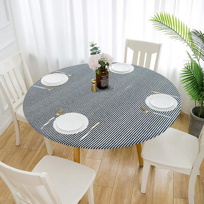 Apvali, elastinga spausdinimo staltiesė Easy Clean Staltiesė Namų Virtuvė Svetainė Neperšlampama ir alyvai atspari staltiesė