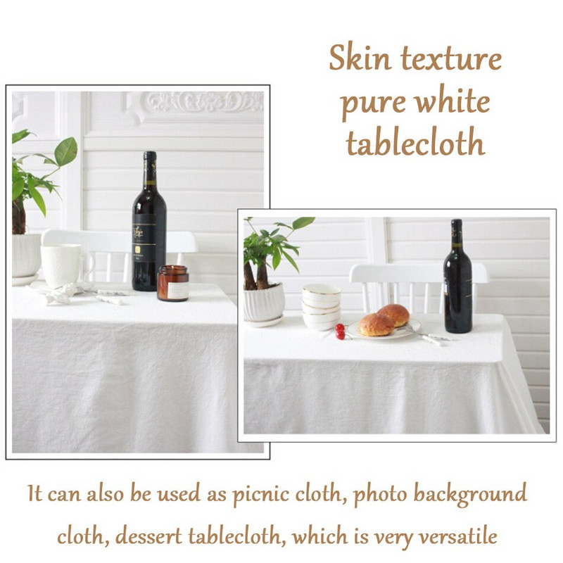 Medvilninio audinio staltiesė Plaunama balta staltiesė vestuviniam vakarėliui vakarienei banketui dekoruoti Prabangus stalo užtiesalas iškylai