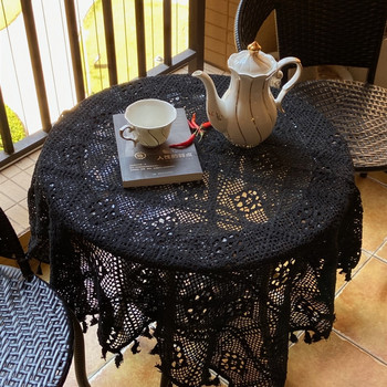 Пасторална, ръчно изработена плетена на една кука квадратна памучна покривка за маса, спалня, балкон, коридор, чаено парти, кръгла маса, калъфка за пиано, плат Tapete Nappe