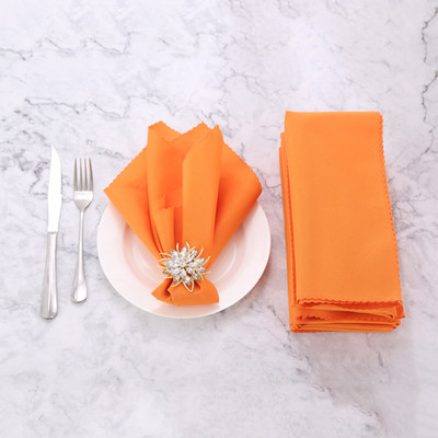 6 vnt medžiaginės servetėlės kvadratinės grynos spalvos poliesterio oranžinė / šampanas 48 * 48 cm vakarienės stalo dekoras Vestuvių vakarėlis restoranas banketas