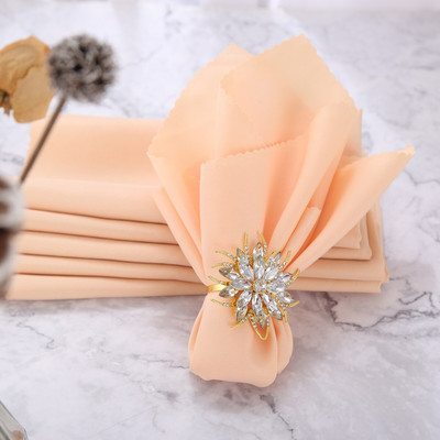 6 vnt medžiaginės servetėlės kvadratinės grynos spalvos poliesterio oranžinė / šampanas 48 * 48 cm vakarienės stalo dekoras Vestuvių vakarėlis restoranas banketas