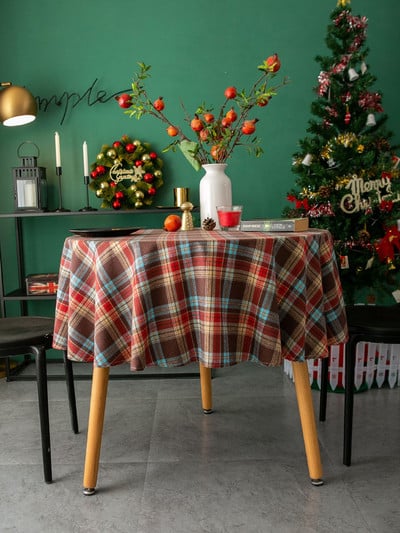 Okrugli stolnjak Bijeli ukrasni stolnjak s resicama za stol Čaj Karta okruglog stola Laneni pokrivač za stol Okrugli božićni stolnjak