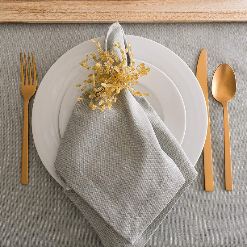 20 colių kvadratinės stalo servetėlės Vakarienės servetėlės Patvarios siūtos audinio plaunamos servetėlės vakarienėms, vestuvėms
