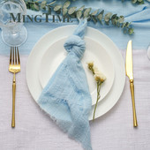 10 kom Salvete Tkanina 41*41 cm Rustikalna pamučna gaza Čajni ručnik Podmetači za blagovaonicu Potrepštine za svadbene restorane Lanena dekoracija za stol