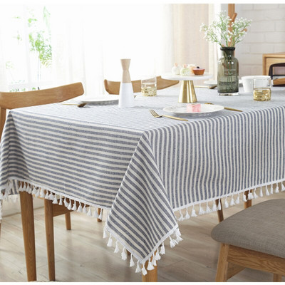 Lihtne triibuline laudlina tavaline tutiga laudlina laudlina puuvillane linane laudlina katterätik Obrus Tafelkleed mantel Mesa