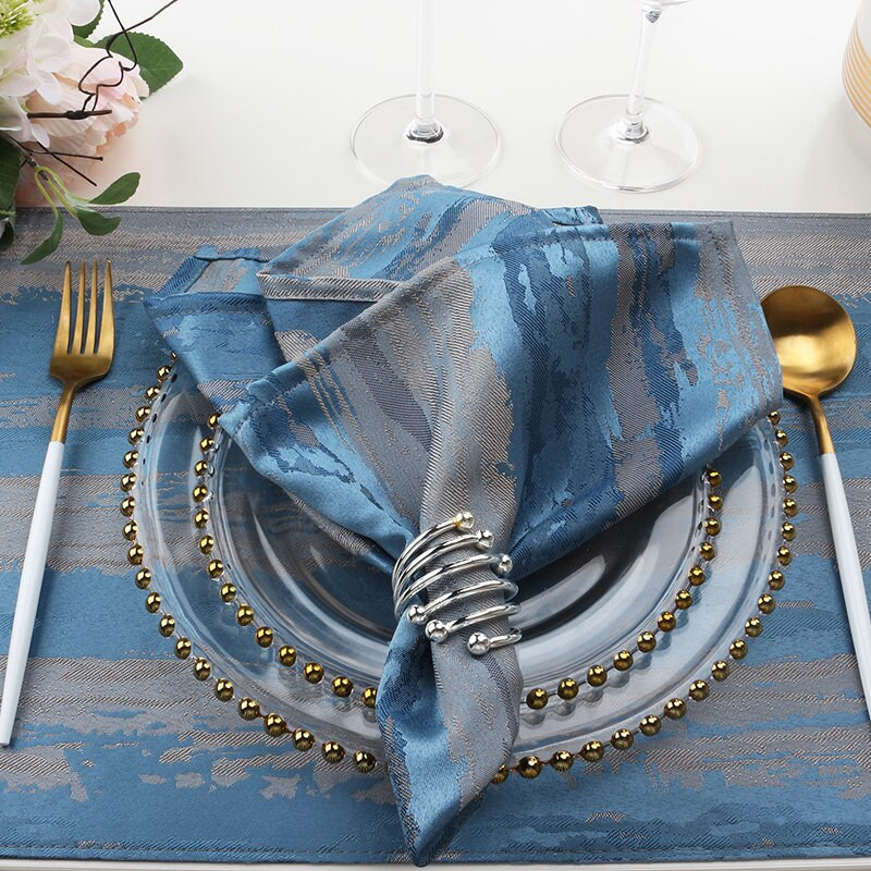 Žakardo audinio servetėlių rinkinys iš 6, 18 * 18 colių medvilninių vakarienės servetėlių Minkštos ir patogios daugkartinio naudojimo stalo servetėlės viešbučiams, vestuvėms