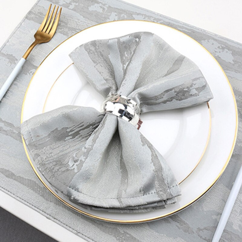 Žakardo audinio servetėlių rinkinys iš 6, 18 * 18 colių medvilninių vakarienės servetėlių Minkštos ir patogios daugkartinio naudojimo stalo servetėlės viešbučiams, vestuvėms