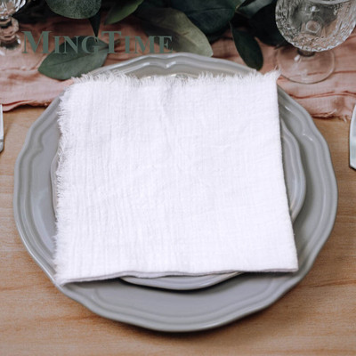 6gab Salvetes Audums 41*41cm Lauku stila kokvilnas marle Hanky tējas dvielis Ēdamistabas Paklājiņi Kāzu restorāna piederumi Lina galda dekors