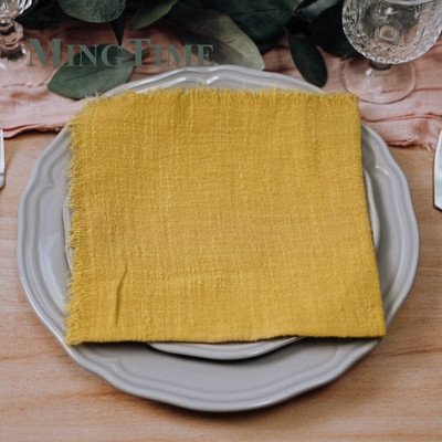 6gab Salvetes Audums 41*41cm Lauku stila kokvilnas marle Hanky tējas dvielis Ēdamistabas Paklājiņi Kāzu restorāna piederumi Lina galda dekors