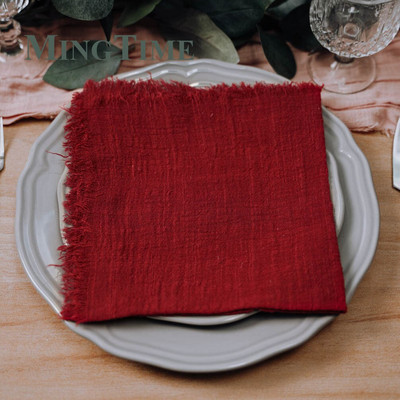 6gab Salvetes Audums 41*41cm Lauku stila kokvilnas marle Hanky tējas dvielis Ēdamistabas Paklājiņi Kāzu restorāna piederumi Lina galda dekors