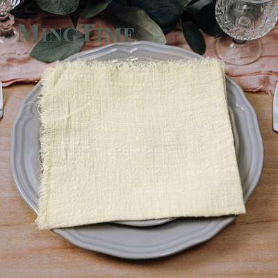 6gab Salvetes Audums 41*41cm Lauku stila kokvilnas marle Hanky tējas dvielis Ēdamistabas Paklājiņi Kāzu restorāna piederumi Lina galda dekors