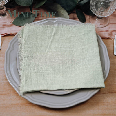 6gab Salvetes Audums 41*41cm Lauku stila kokvilnas marle Hanky tējas dvielis Ēdamistabas Paklājiņi Kāzu restorāna piederumi Lina galda dekors