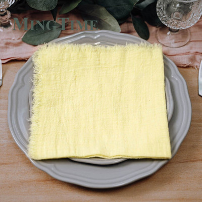 6gab Salvetes Audums 41*41cm Lauku stila kokvilnas marle Hanky tējas dvielis Ēdamistabas Paklājiņi Kāzu restorāna piederumi Lina galda dekors