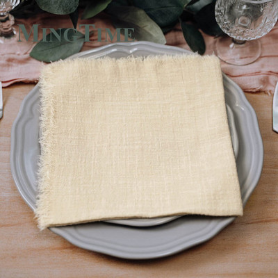 6gab Salvetes Audums 41*41cm Lauku stila kokvilnas marle Hanky tējas dvielis Ēdamistabas Paklājiņi Kāzu restorāna piederumi Lina galda dekors