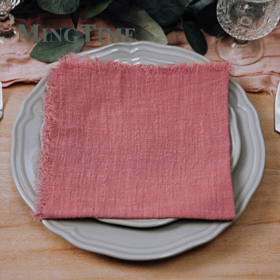 6gab Salvetes Audums 41*41cm Lauku stila kokvilnas marle Hanky tējas dvielis Ēdamistabas Paklājiņi Kāzu restorāna piederumi Lina galda dekors