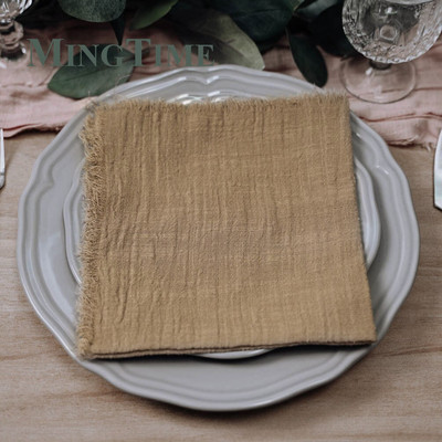 6gab Salvetes Audums 41*41cm Lauku stila kokvilnas marle Hanky tējas dvielis Ēdamistabas Paklājiņi Kāzu restorāna piederumi Lina galda dekors