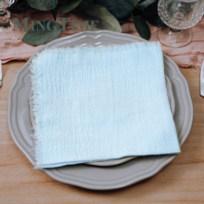 6gab Salvetes Audums 41*41cm Lauku stila kokvilnas marle Hanky tējas dvielis Ēdamistabas Paklājiņi Kāzu restorāna piederumi Lina galda dekors