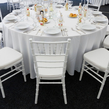 Бяла сатенена покривка 145-335 см кръгла покривка за маса Търговия на едро с елегантни масивни покривки за сватбено събитие Парти Декорация на хотел