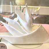 6 kom/komplet Bijeli stolni ubrusi Vjenčani tiskani ubrusi za zabavu Stolnjaci Pamučni ubrusi Rupčić Dekoracija hotela