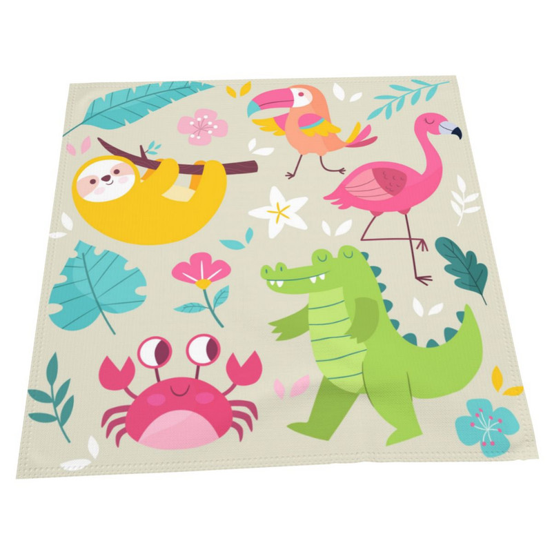 50 cm stolne salvete, kvadratna poliesterska salveta, džepni rupčić za egzotične životinje za vjenčanje, rođendan, kućnu zabavu u hotelu