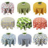 Față de masă rotundă din bumbac imprimat Bucătărie nordică Față de masă pentru sufragerie Husă de masă modernă pentru grădină, decorațiuni pentru nuntă